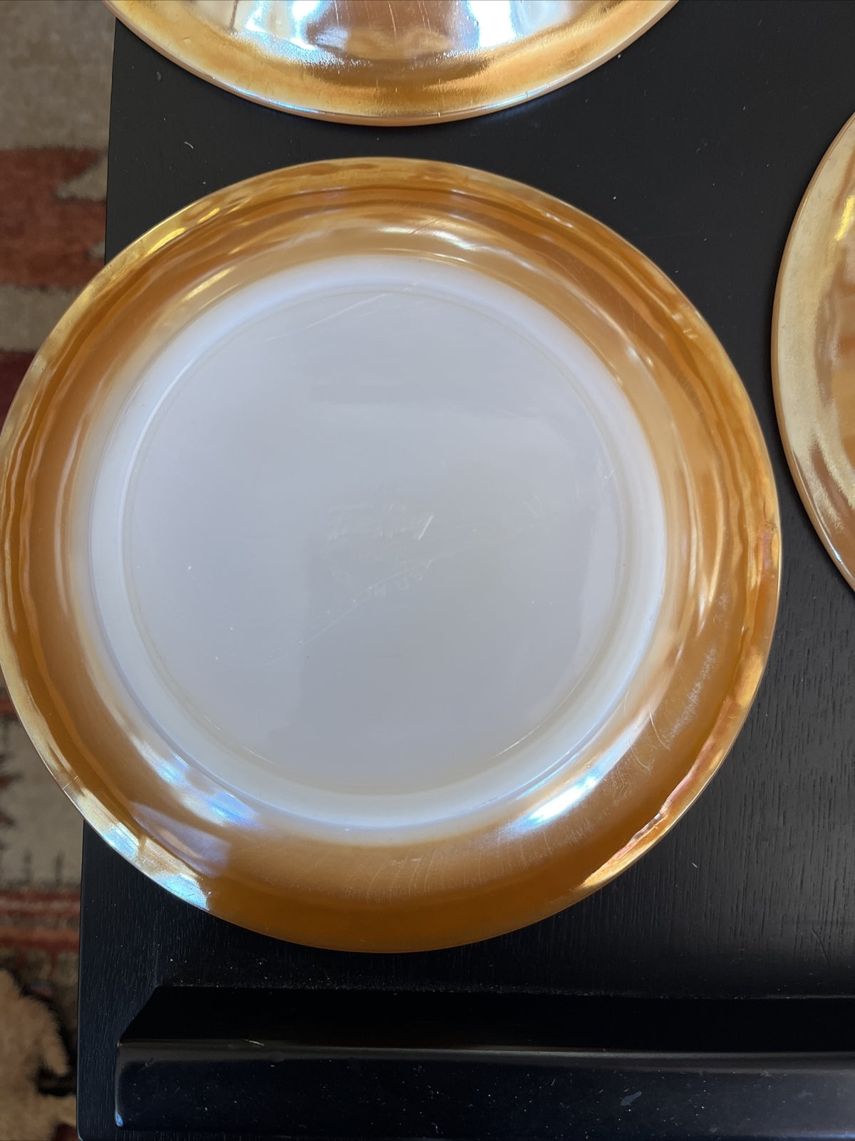 Vintage Fire King Peach Lustre Leaf Soup Bowl Set of 4
