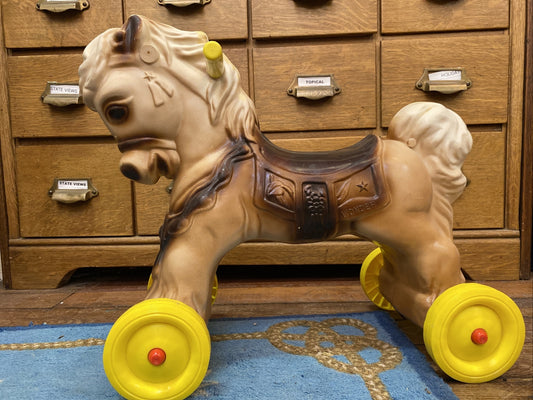 Vintage Antique* Coaster by Wonder Children's Ride-On Horse Pony on Wheels