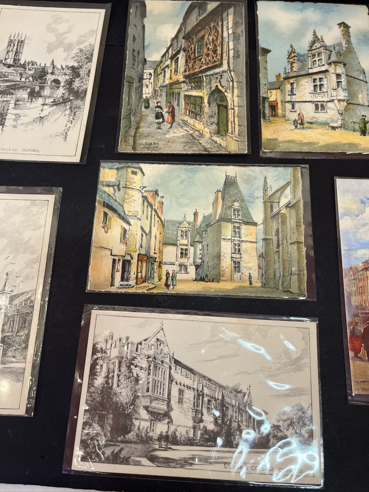 Vintage Postcard Lot Of 13, Oxford University, Cambridge, Le Mans