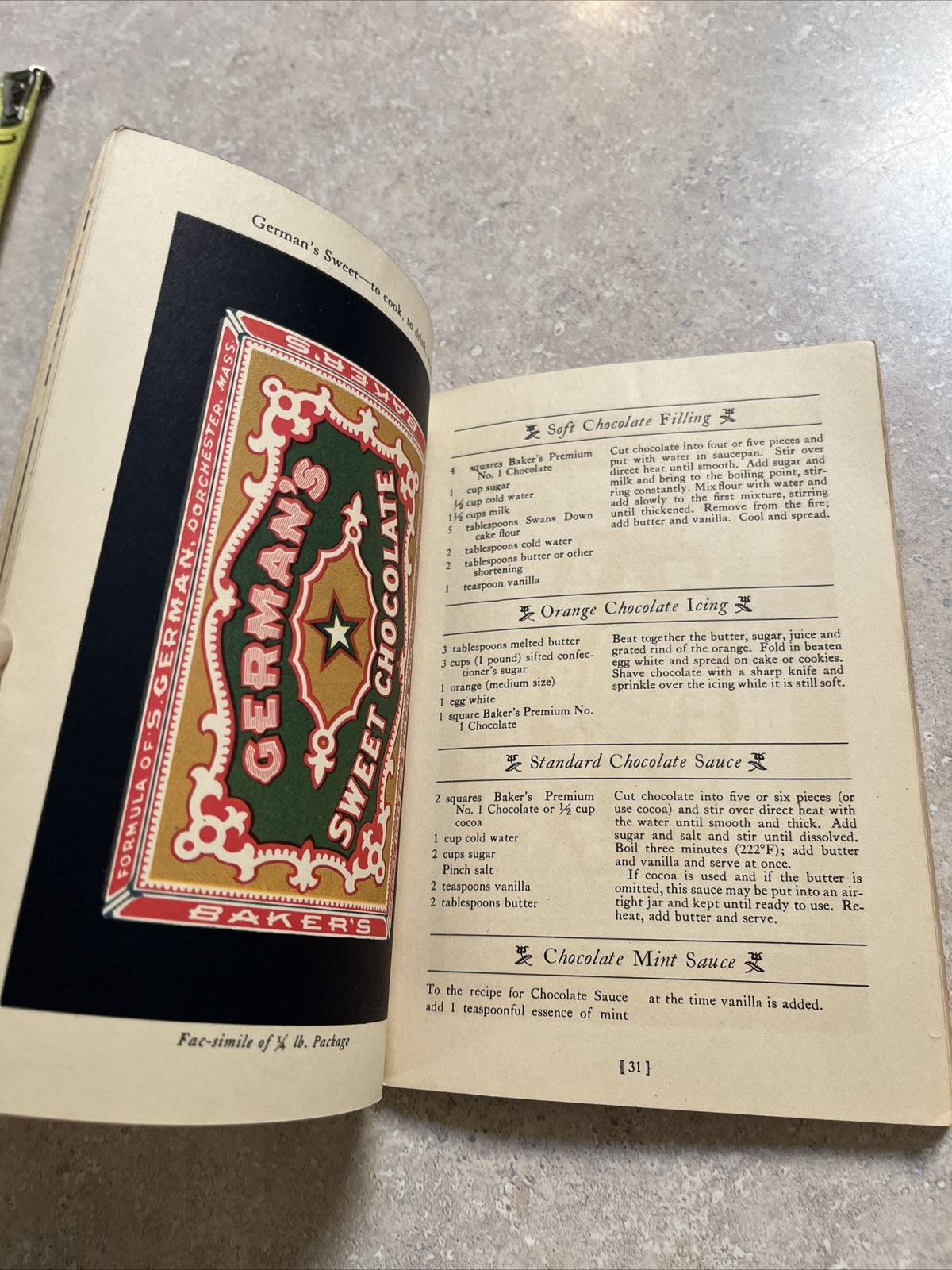 WALTER BAKER & Co 1928 Recipe Booklet Chocolate Breakfast Cocoa Dorchester Mint