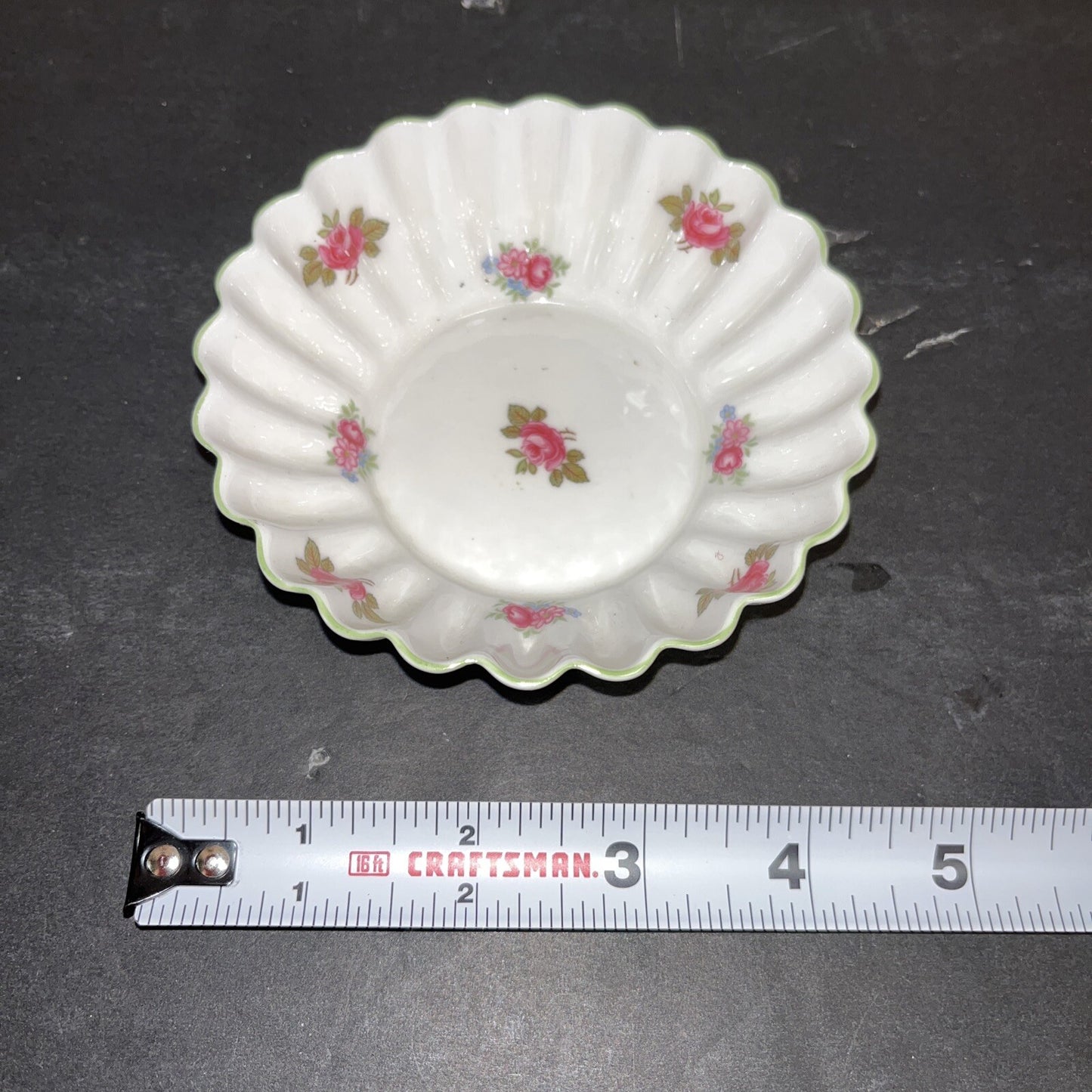 Shelley England Pink/red Floral Bone China Trinket Dish  or Pin Tray