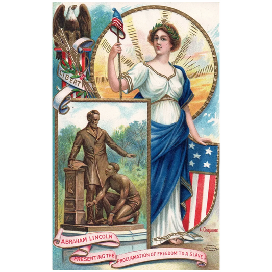 Abraham Lincoln Presenting the Proclamation of Freedom Patriotic Postcard