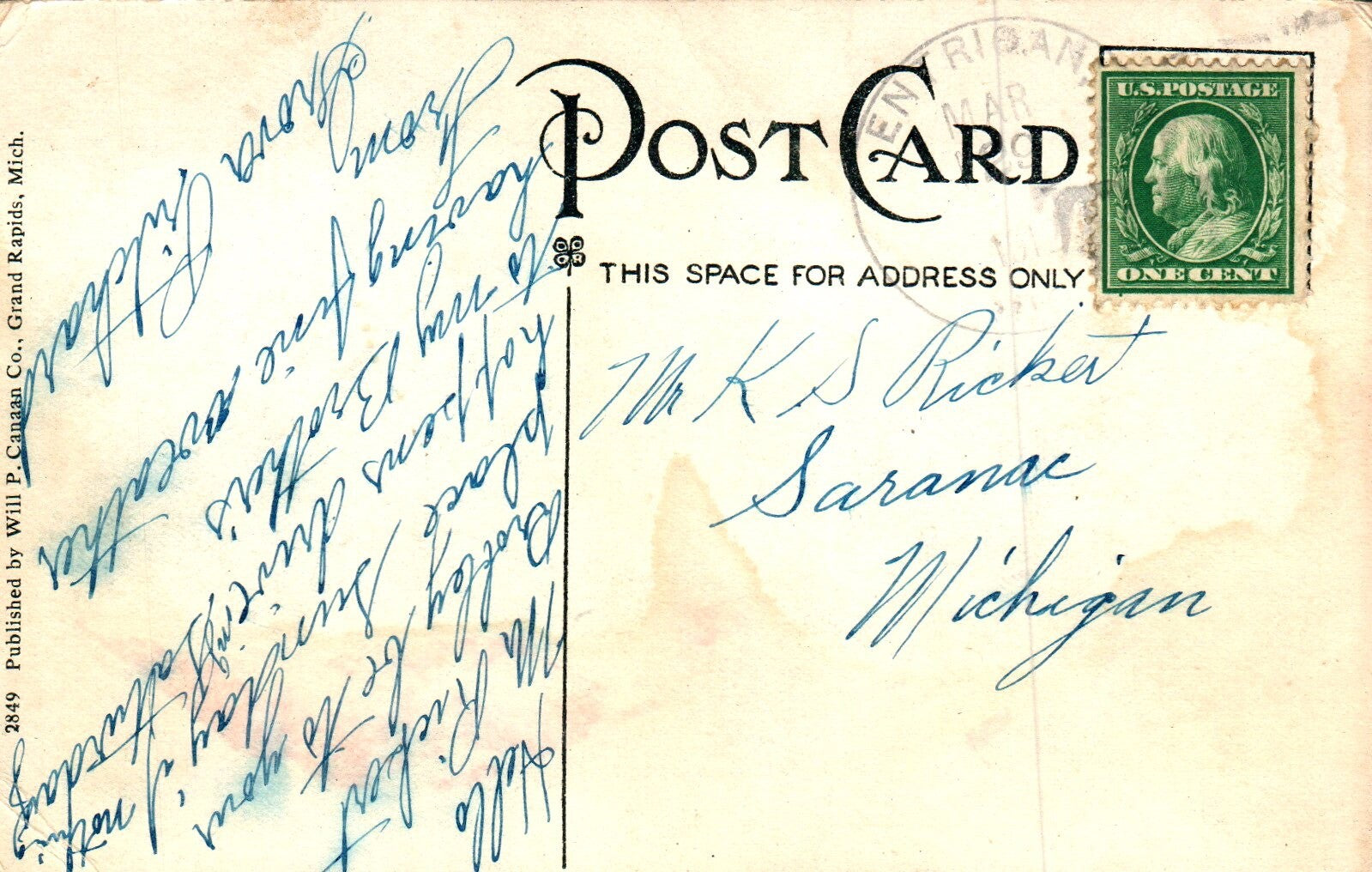 High School Building in Stanton Michigan Mich Mi Vintage Postcard