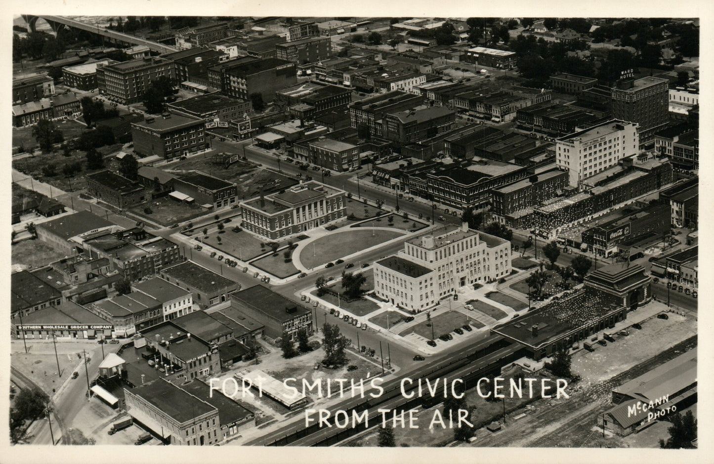 Real Photo Fort Smiths Civic Center Arkansas Aerial View Vintage Postcard