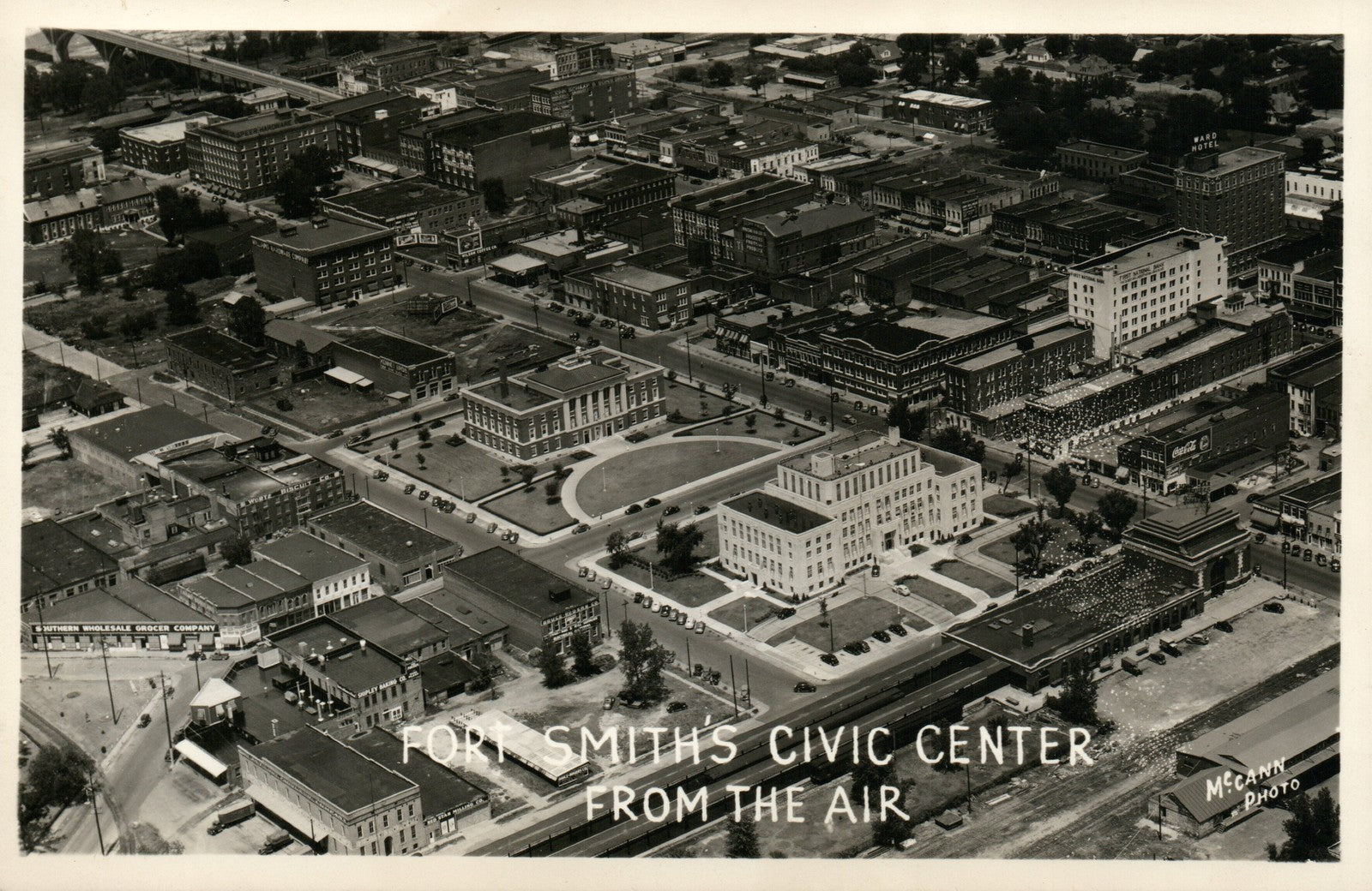 Real Photo Fort Smiths Civic Center Arkansas Aerial View Vintage Postcard