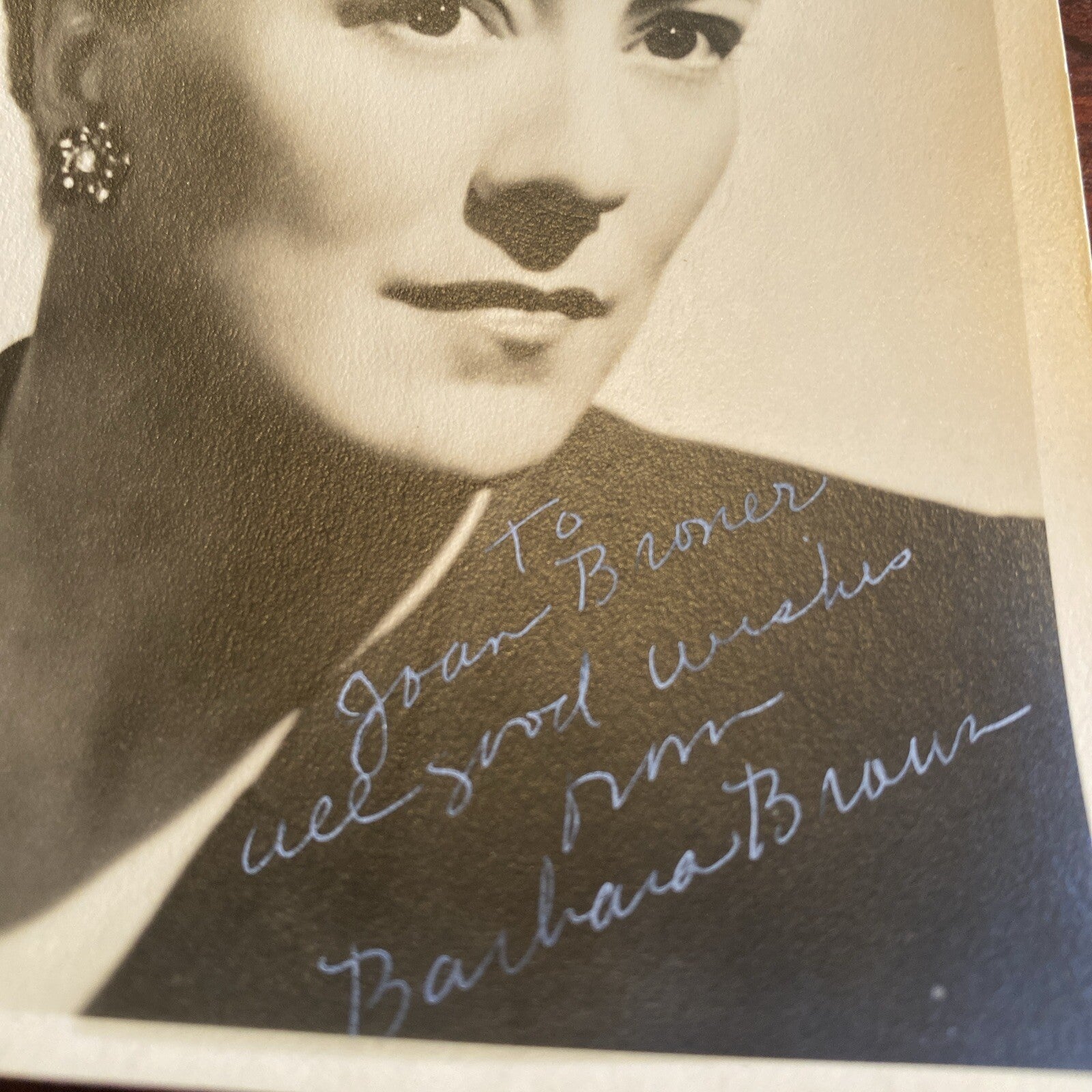 Hollywood  AUTOGRAPHED INK Real PHOTO Barbara Brown Personalized  Signed 5 x 7