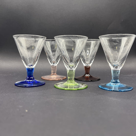 Vintage 5 Cordial Glassware  Multi-color