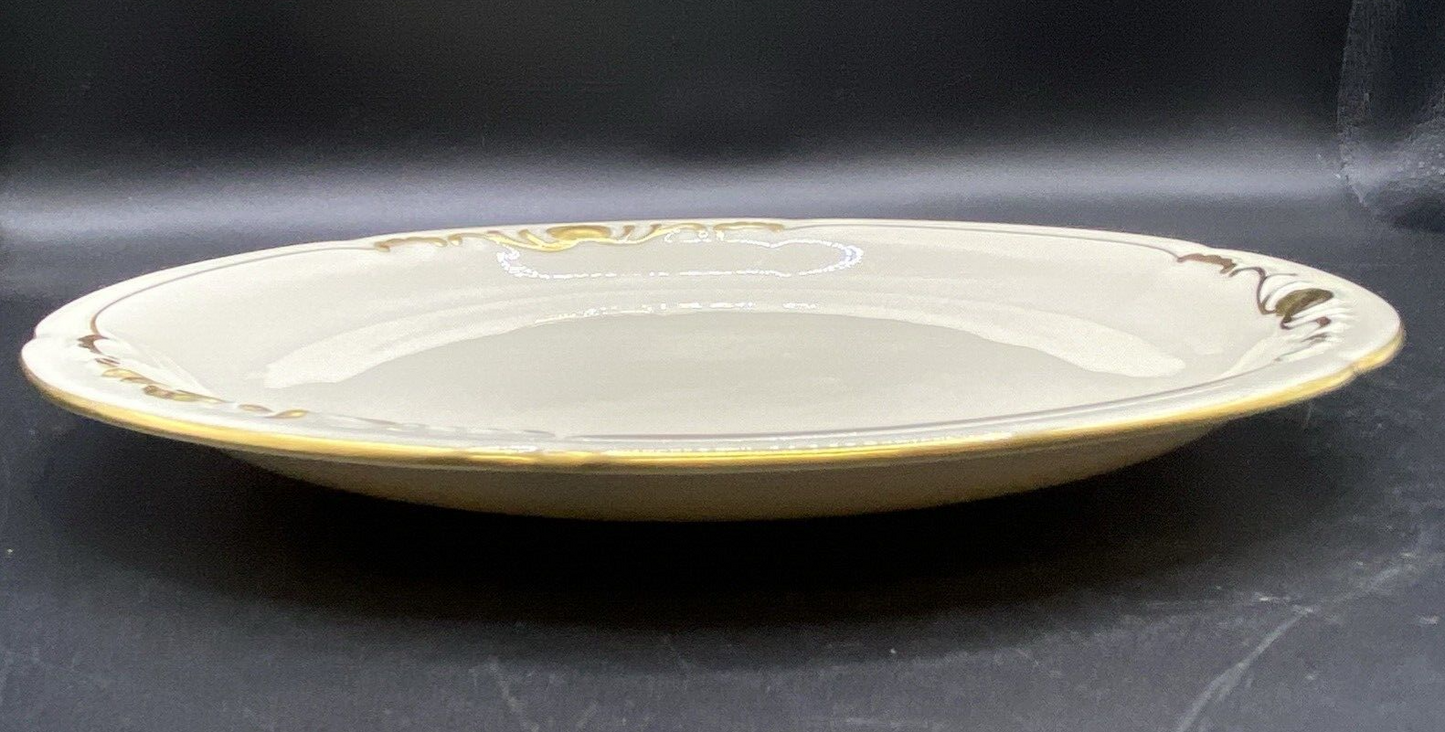 RARE 7.5" Bread Plates  Waldershof Bavaria Serving Cream with Gold Rim