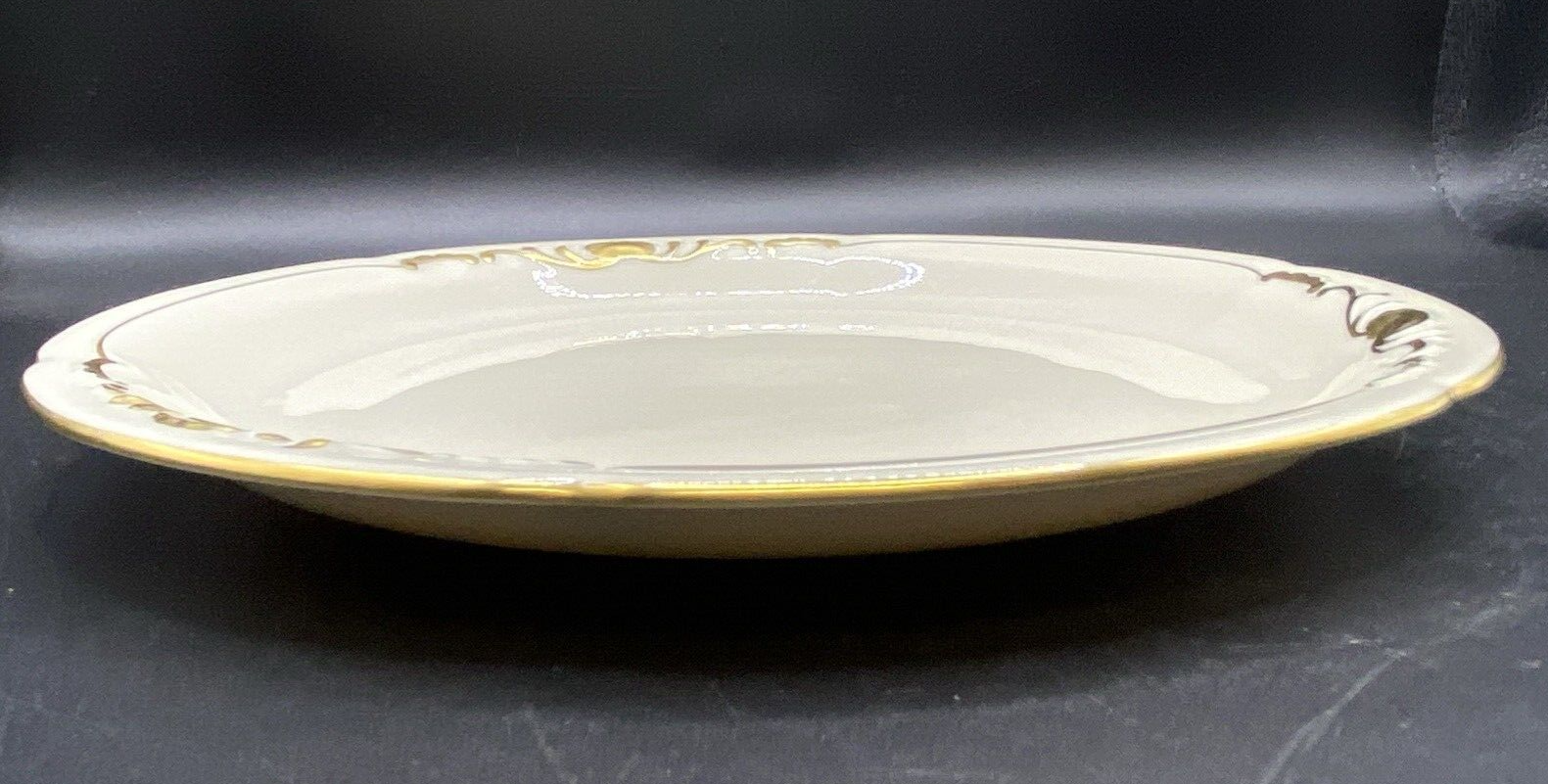 RARE 7.5" Bread Plates  Waldershof Bavaria Serving Cream with Gold Rim