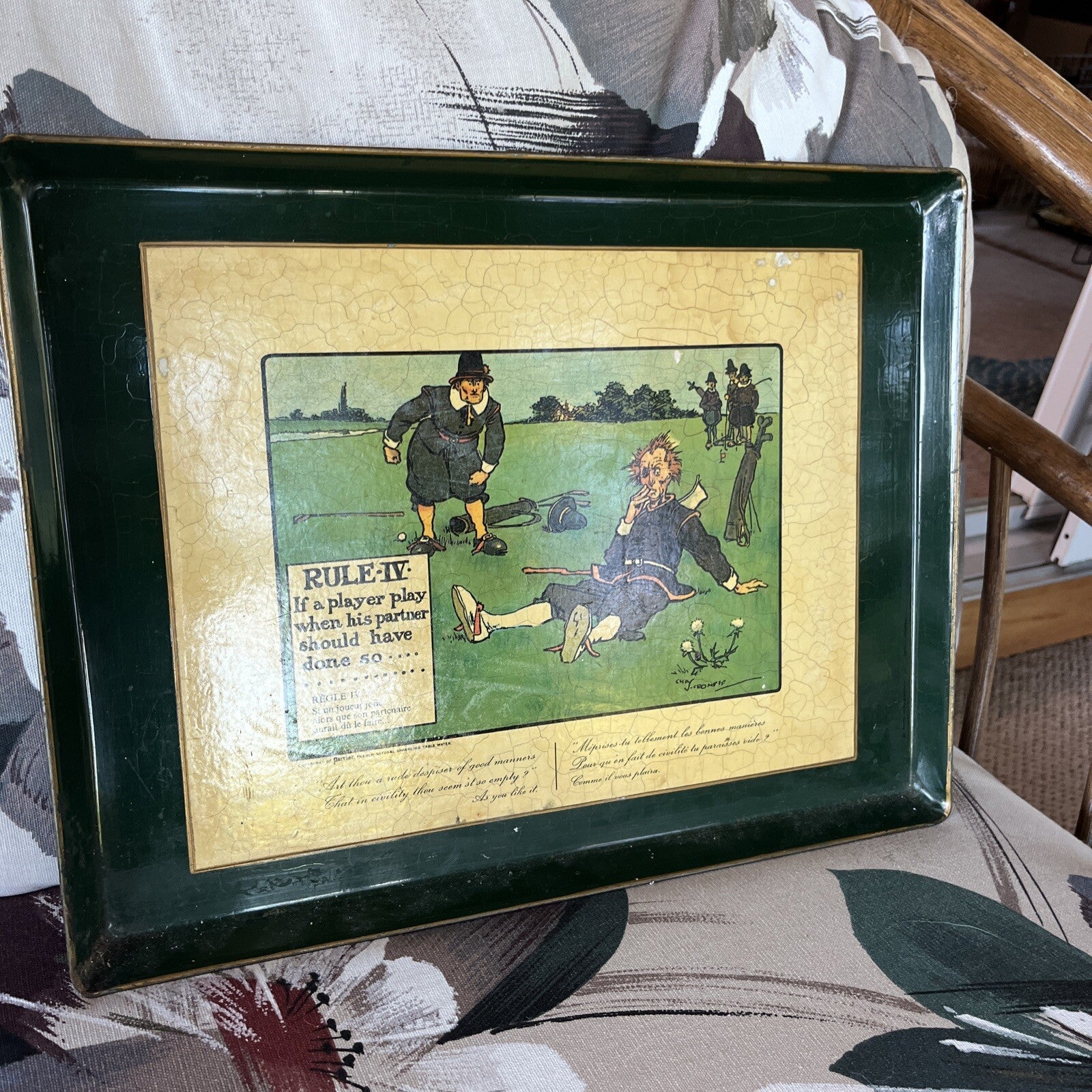 Vintage Print Rules of Golf, Charles Crombie, RULE IV