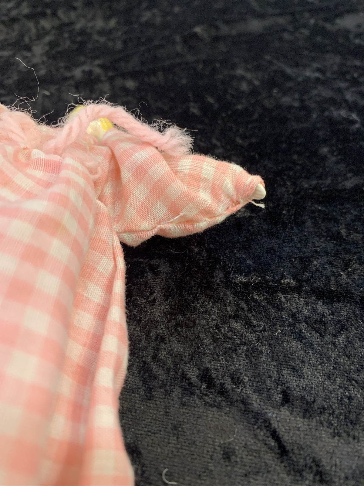 Vintage SULK Dolls Man with Oversized Suit Woman  Pink Plaid Dress Tiny Head