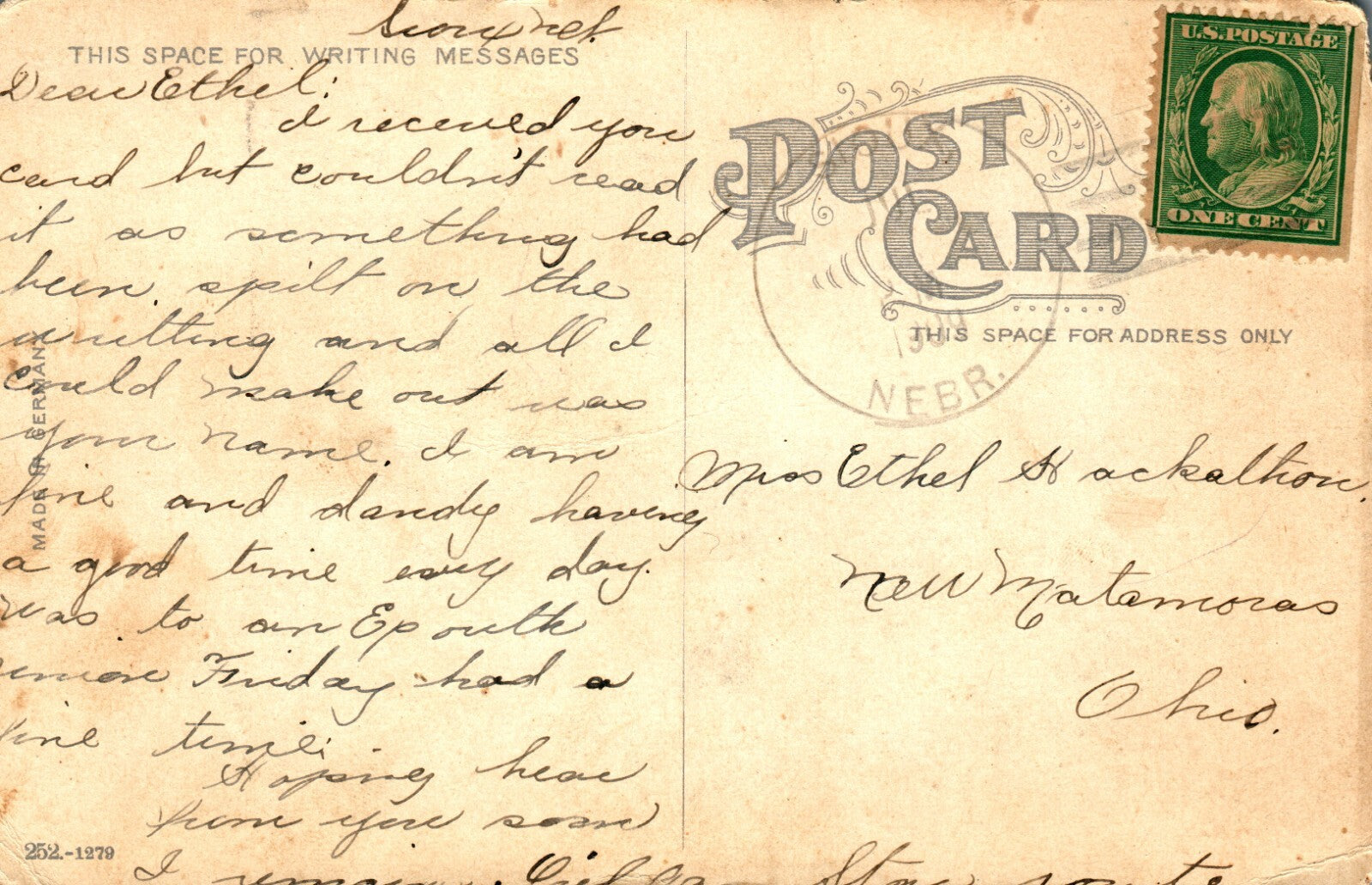 1909 High School Sioux City  IA Iowa vintage Postcard