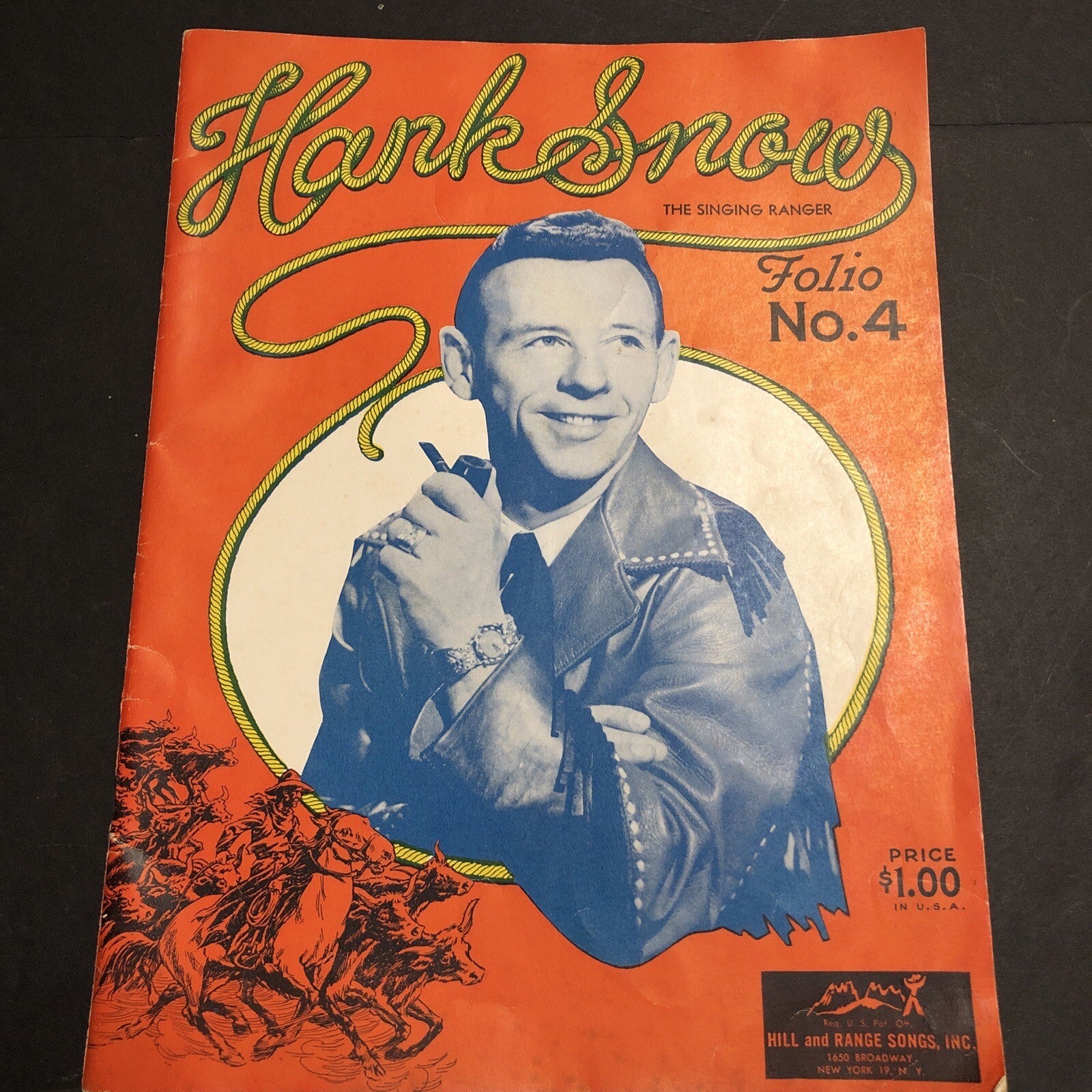 1956 "HANK SNOW FOLIO NO. 4" SHEET MUSIC SONG BOOK - COUNTRY WESTERN