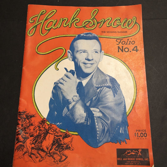 1956 "HANK SNOW FOLIO NO. 4" SHEET MUSIC SONG BOOK - COUNTRY WESTERN