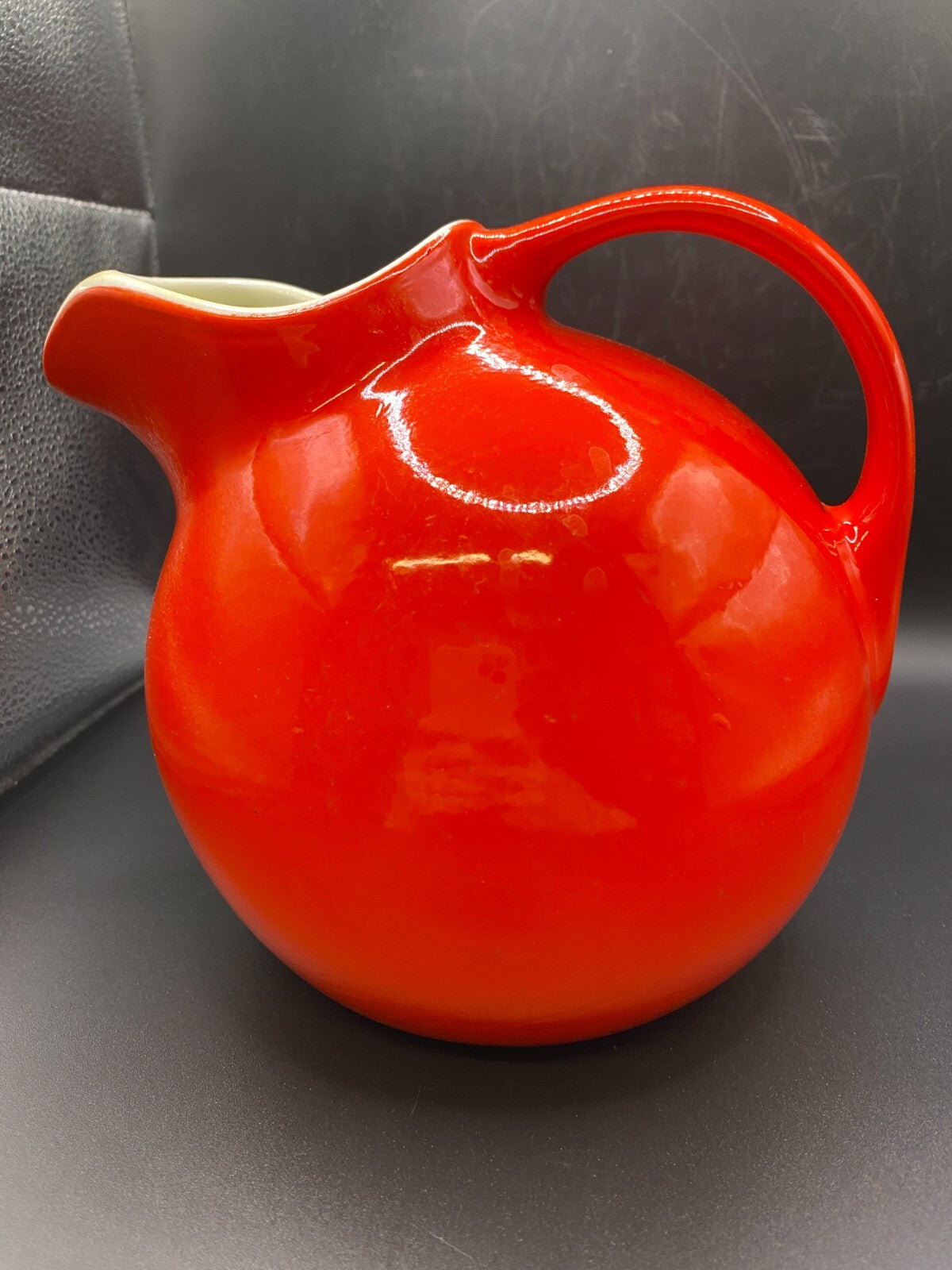 Red HALL POTTERY USA  Ball Pitcher Jug  #633