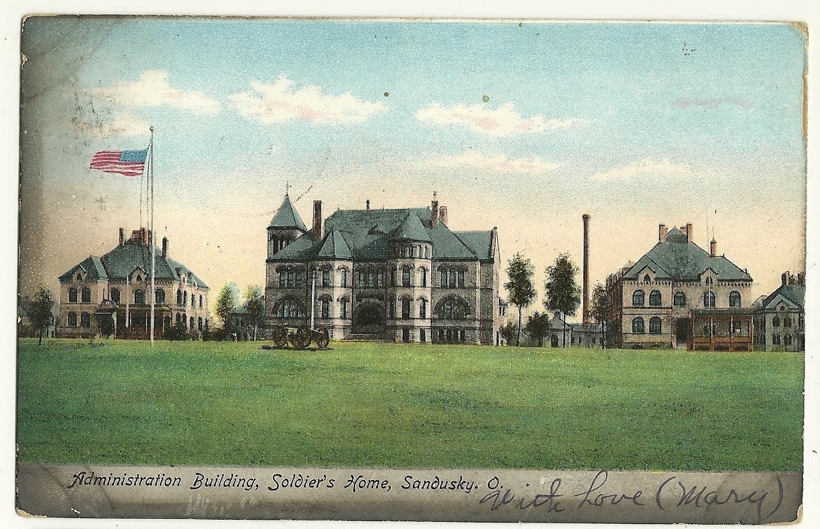 Administration Building Soldiers Home Sandusky Ohio OH Military Postcard