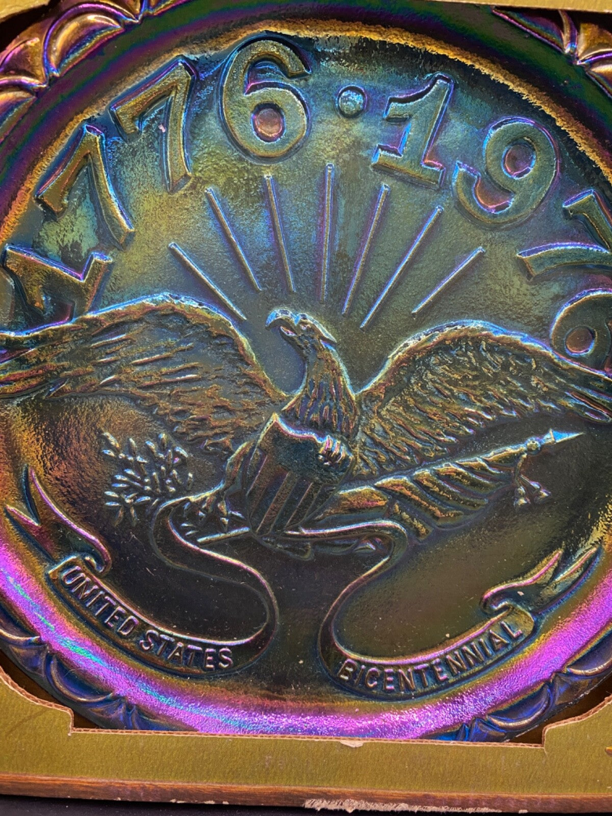 Commemorative Plate American Bicentennial 1776 - 1976 Eagle Indiana Glass Co.
