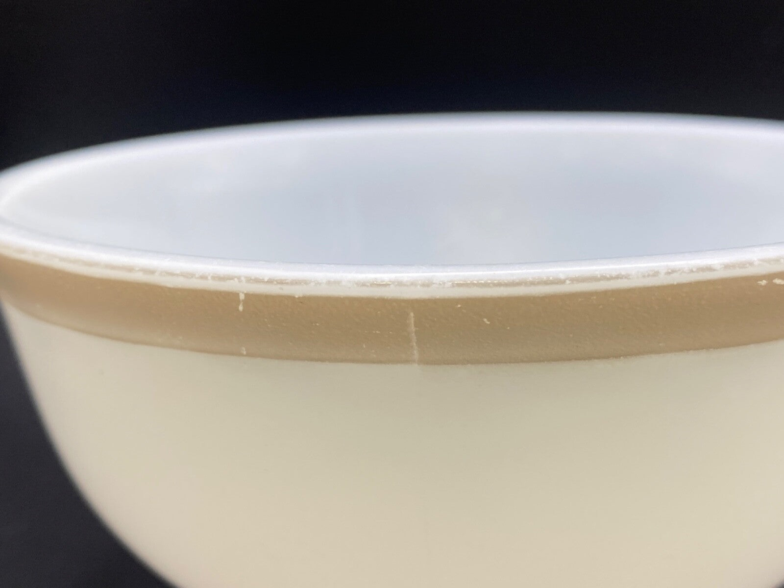 RARE Set of 2 Vintage  Pyrex White Dove Grey Regency  Trim Gray USA Cup cups