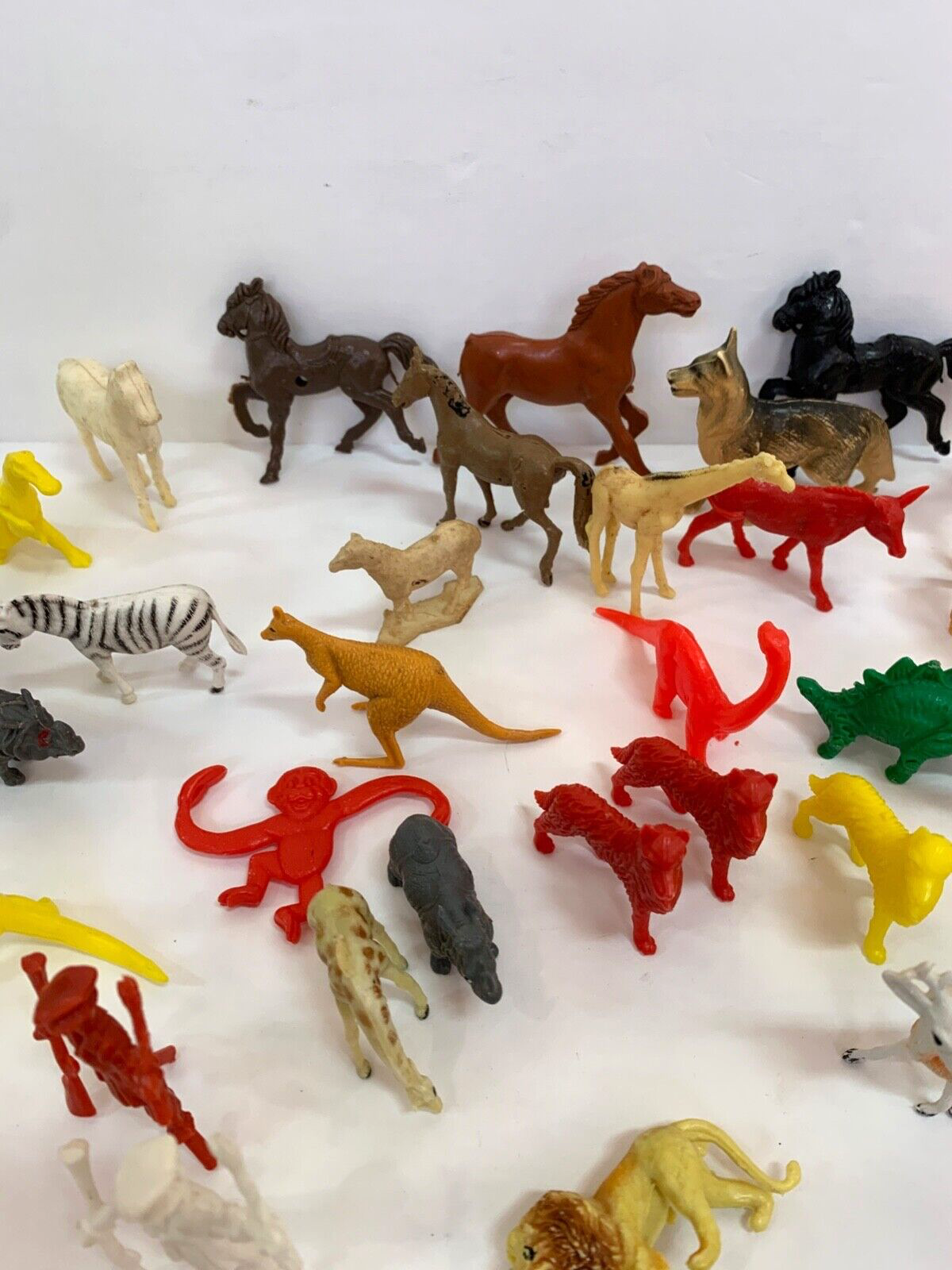 Lot of 51 Vintage Plastic Animal People and Soldier Toys