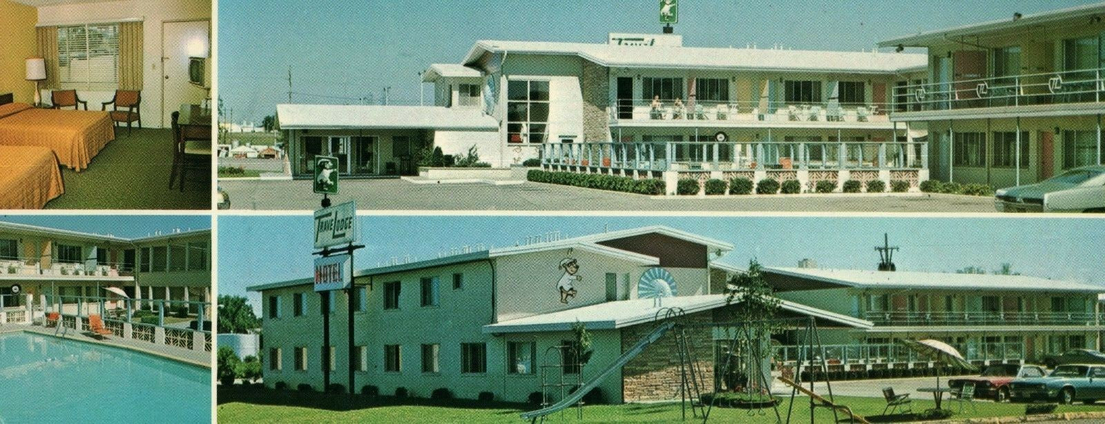 Panoramic 9x3.5 Travel  Lodge Grand Rapids MI Michigan Hotel Motel Postcard