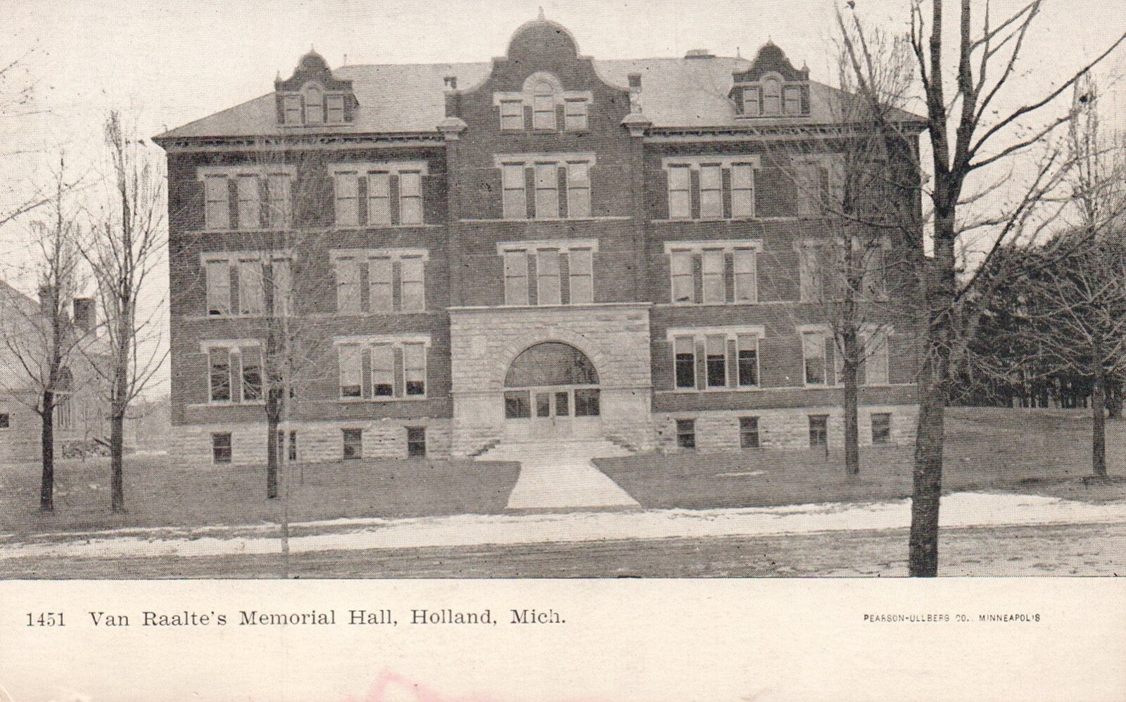Van Raalte's Memorial Hall in Holland Michigan Mich MI Postcard