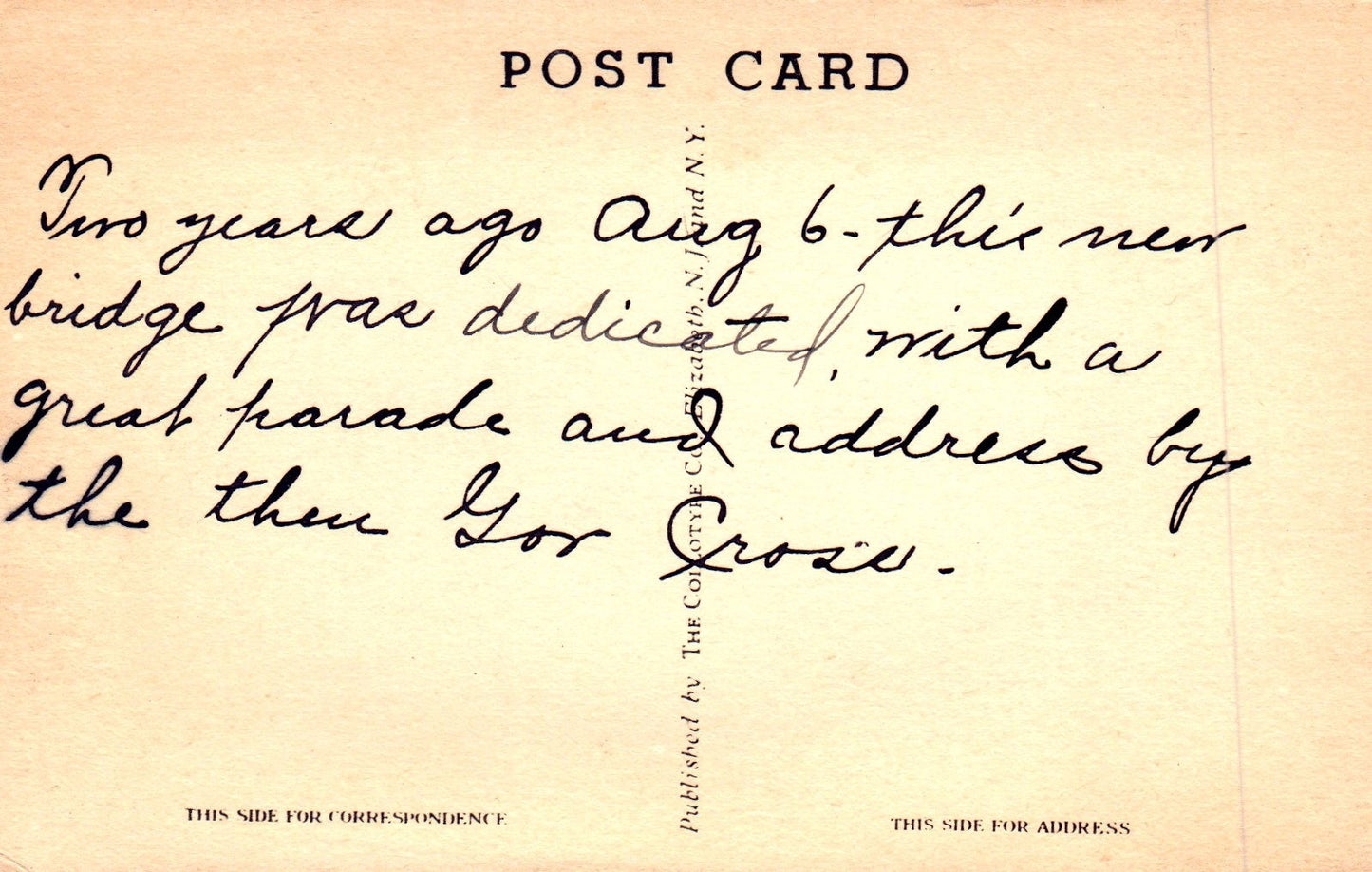 Close Up Of New Hwy Bridge Spanning Across Conn. River CT Connecticut Postcard