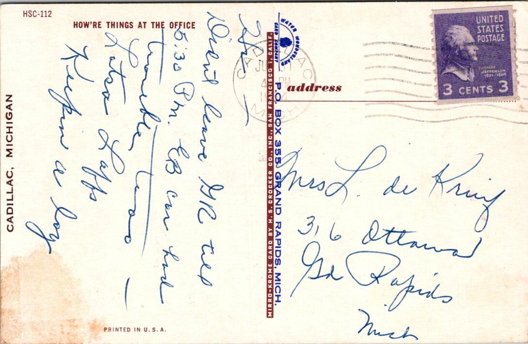 How're Things at Office? Man Relaxed Rowboat Fishing Ted Martine Comic Postcard