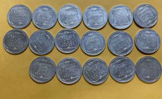 Vintage Series 2 Cars Lot Sunoco Oil Commemorative Token Landmarks America Line