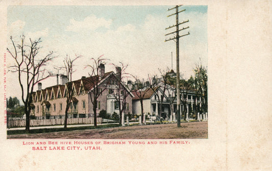 No 949 Lion and Bee Hive House Of Brigham Salt Lake City UT Utah Postcard