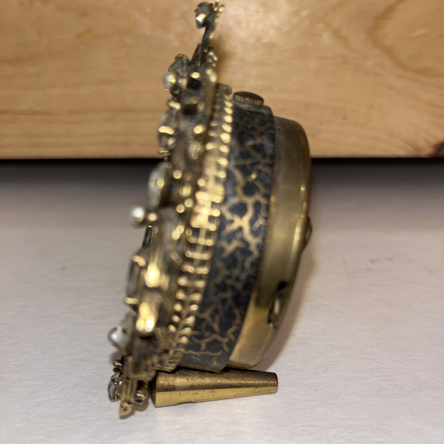 Linden Brass Wind Up Alarm Clock Marked West Germany 3.5” Rare Vintage