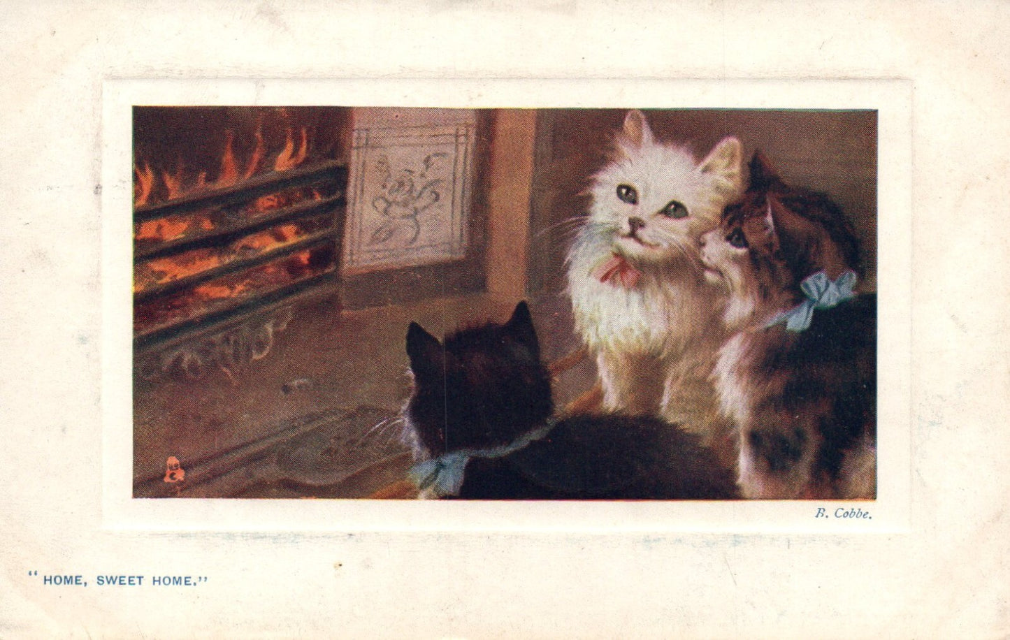 Tuck POSTCARD BRITISH CATS SIGNED COBBE "HOME SWEET HOME"
