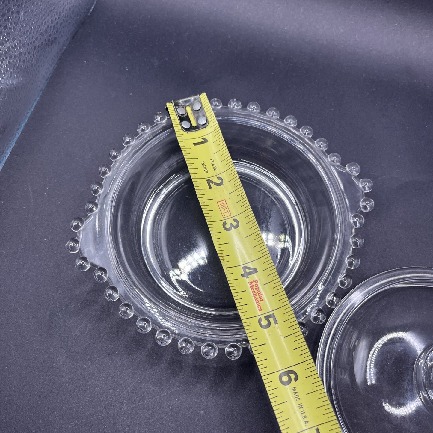 Candlewick Lidded Double Handle Clear Glass Jar Imperial Glass