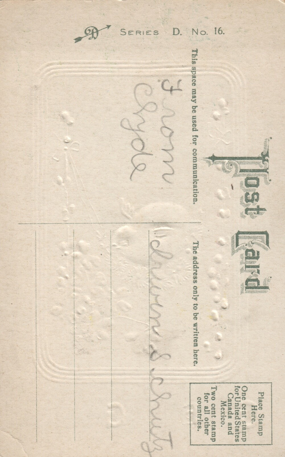 1909 Embossed Easter Postcard Little girl egg holds Pussy Willows Bunny rabbit