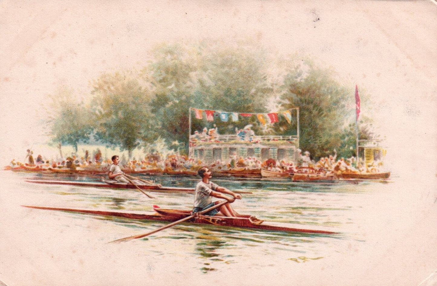 RARE Crew Boat race Postcard The Royal Series Series 4246 Ettlinger & Co