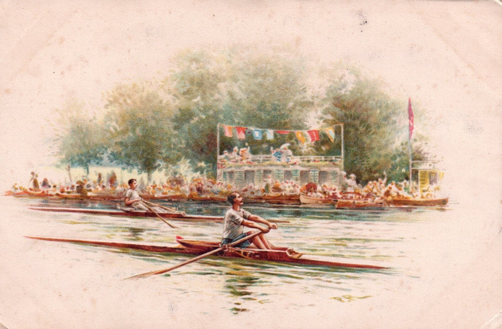 RARE Crew Boat race Postcard The Royal Series Series 4246 Ettlinger & Co