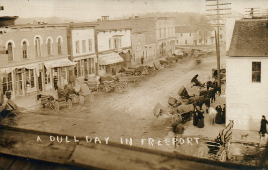 A Dull Day In Freeport Real Photo Lock and Key Freeport  Michigan MI Postcard