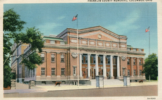 1935 Franklin County Memorial Columbus  Ohio  OH postcard
