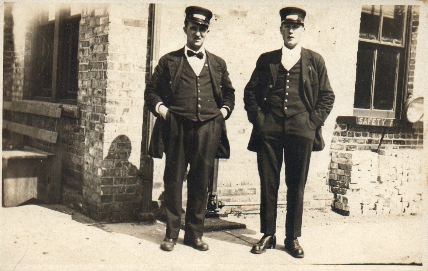 Real Photo Men in Uniform Railroad Vintage 5" x 3" photograph