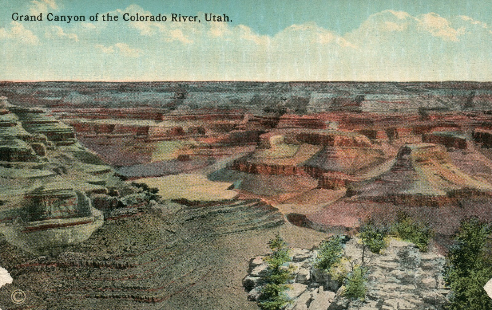 Grand Canyon of The Colorado River Aerial View UT Utah Postcard