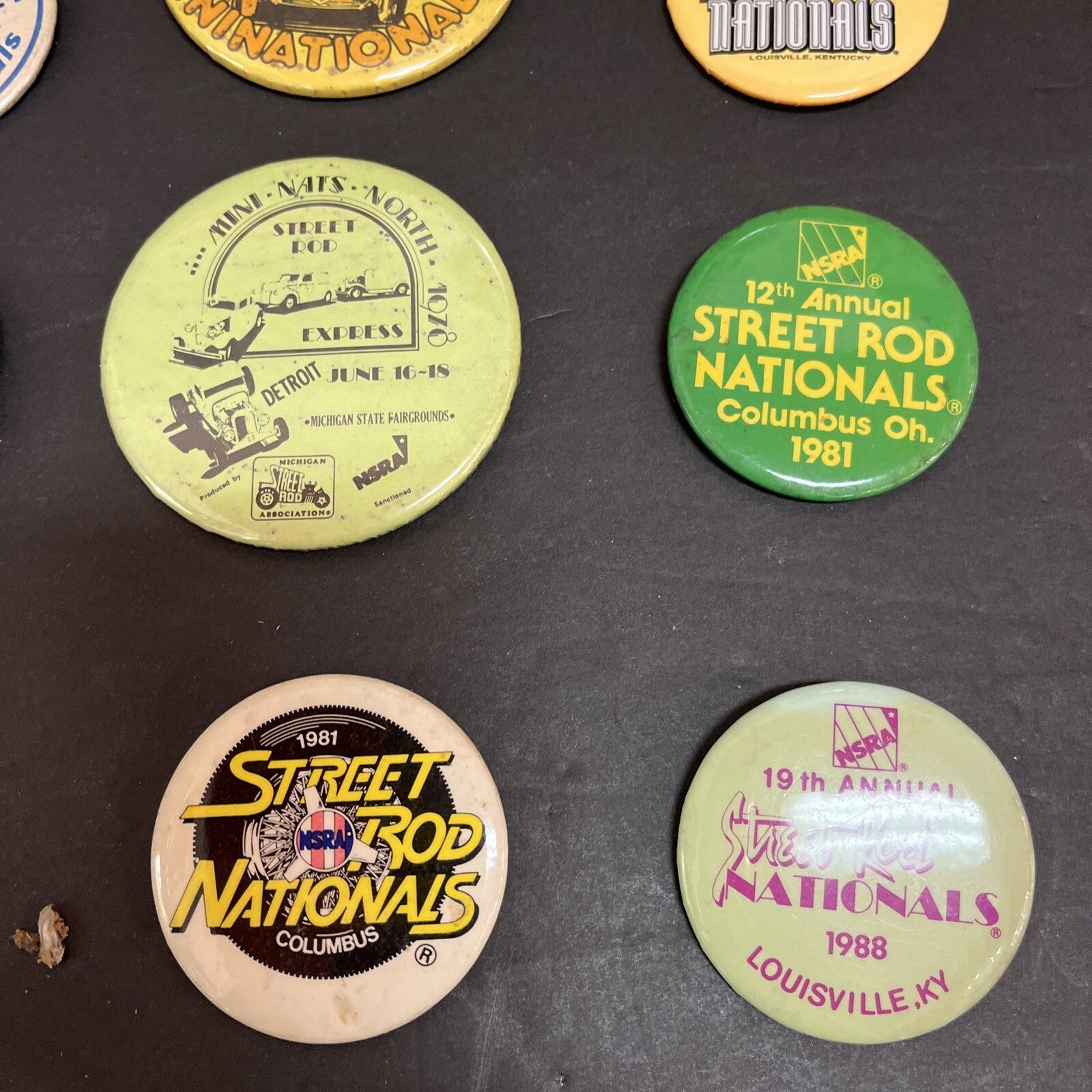 Street Rod/Mini Nationals Street Rod collection of 9 buttons