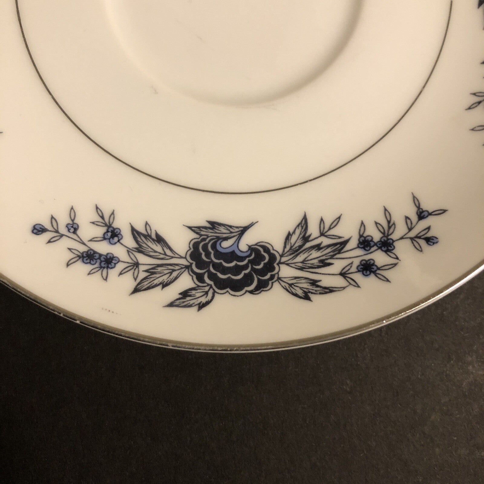 Canton Blue and White Floral Design Saucer 3558 Fine China Japan