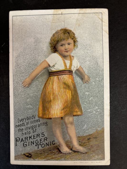Parker's Ginger Tonic New York Hair Balm Trading Trade Card Advertising