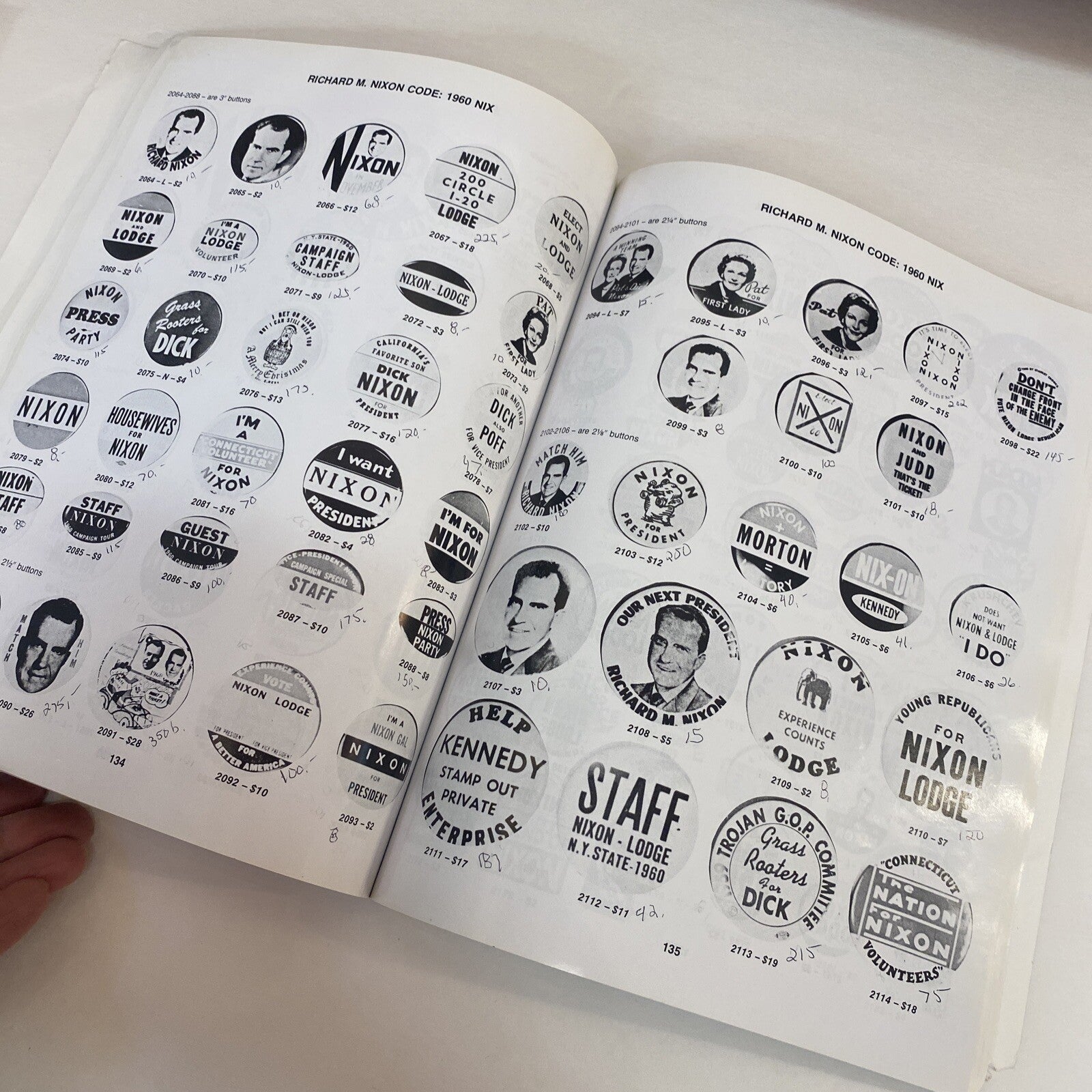 1985 Book 2 Political buttons Book 1920-1976 / Price Guide Theodore Hake