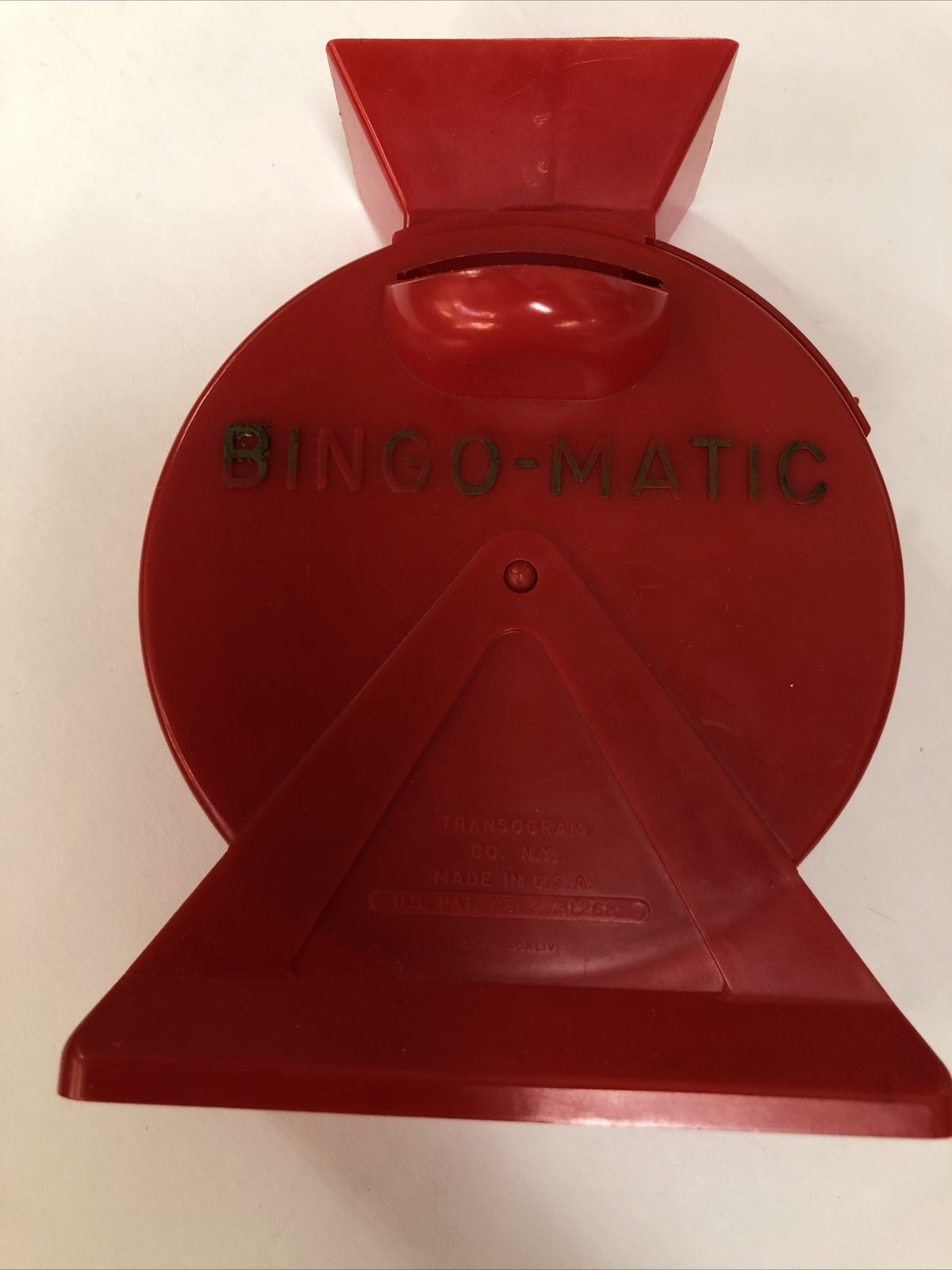 Vintage original TRANSOGRAM BINGO-MATIC GAME WITH RED QUICK-LOAD FUNNEL 