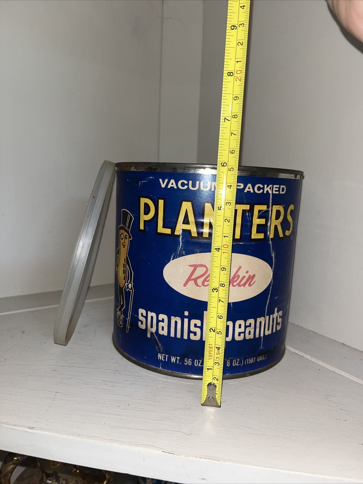 Vintage PLANTERS REDSKIN SPANISH PEANUTS 3lb. NEVER OPENED But Empty RARE