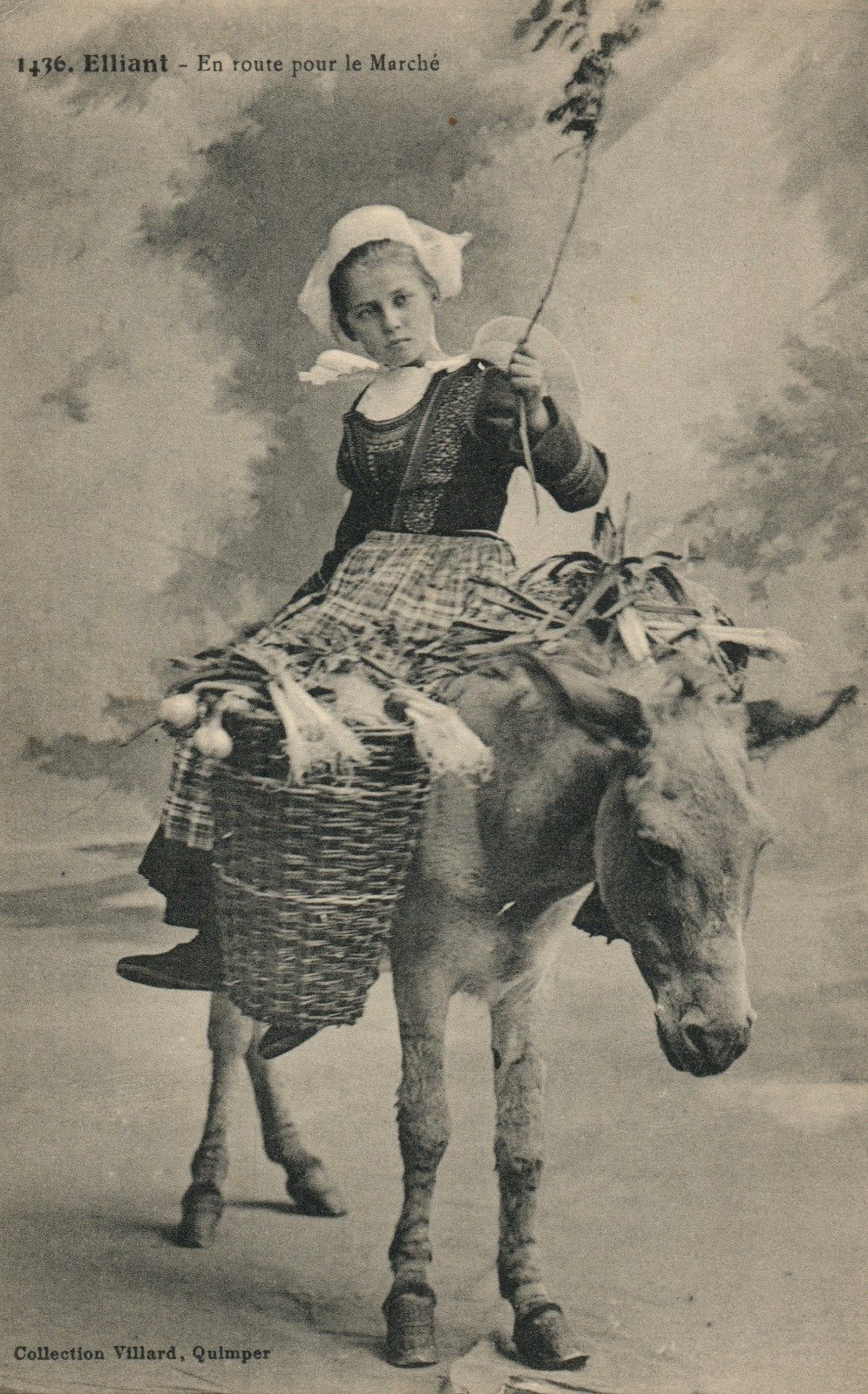 1436 Elliant En Route Pour le Marche French France Costume Postcard