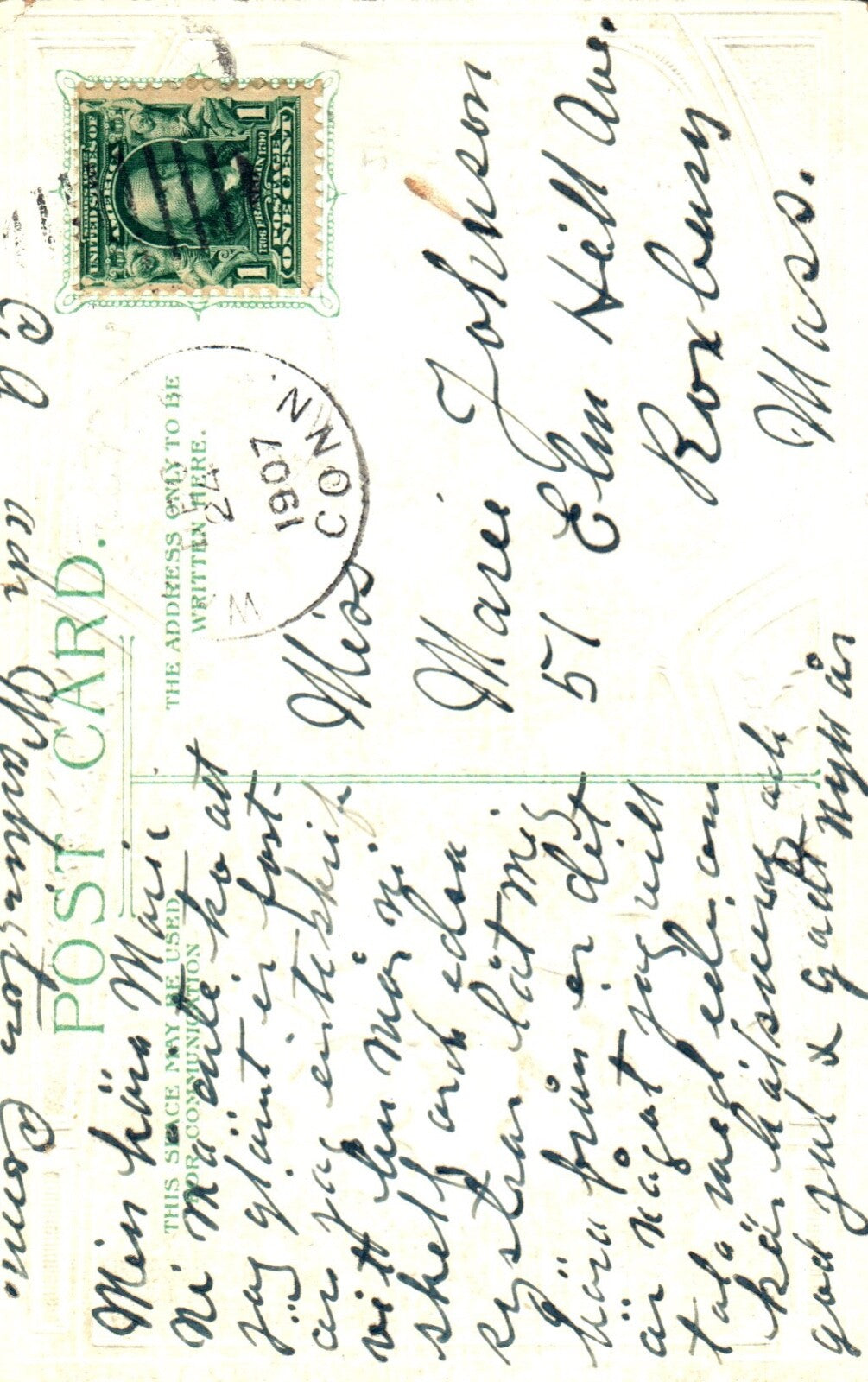 Bright Be Your Christmas Angel with Holly and Flowers Angel Christmas Postcard