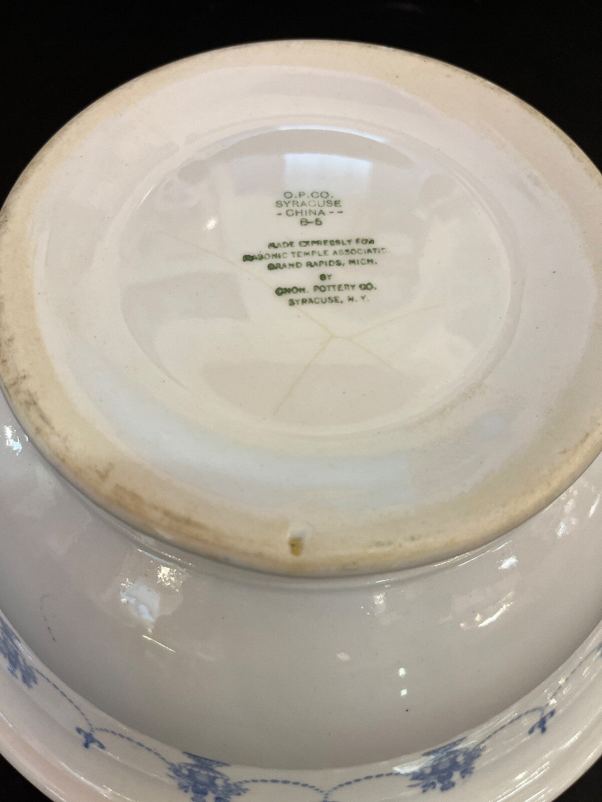 Vintage Grand Rapids MI Masonic Temple Association Serving Bowl