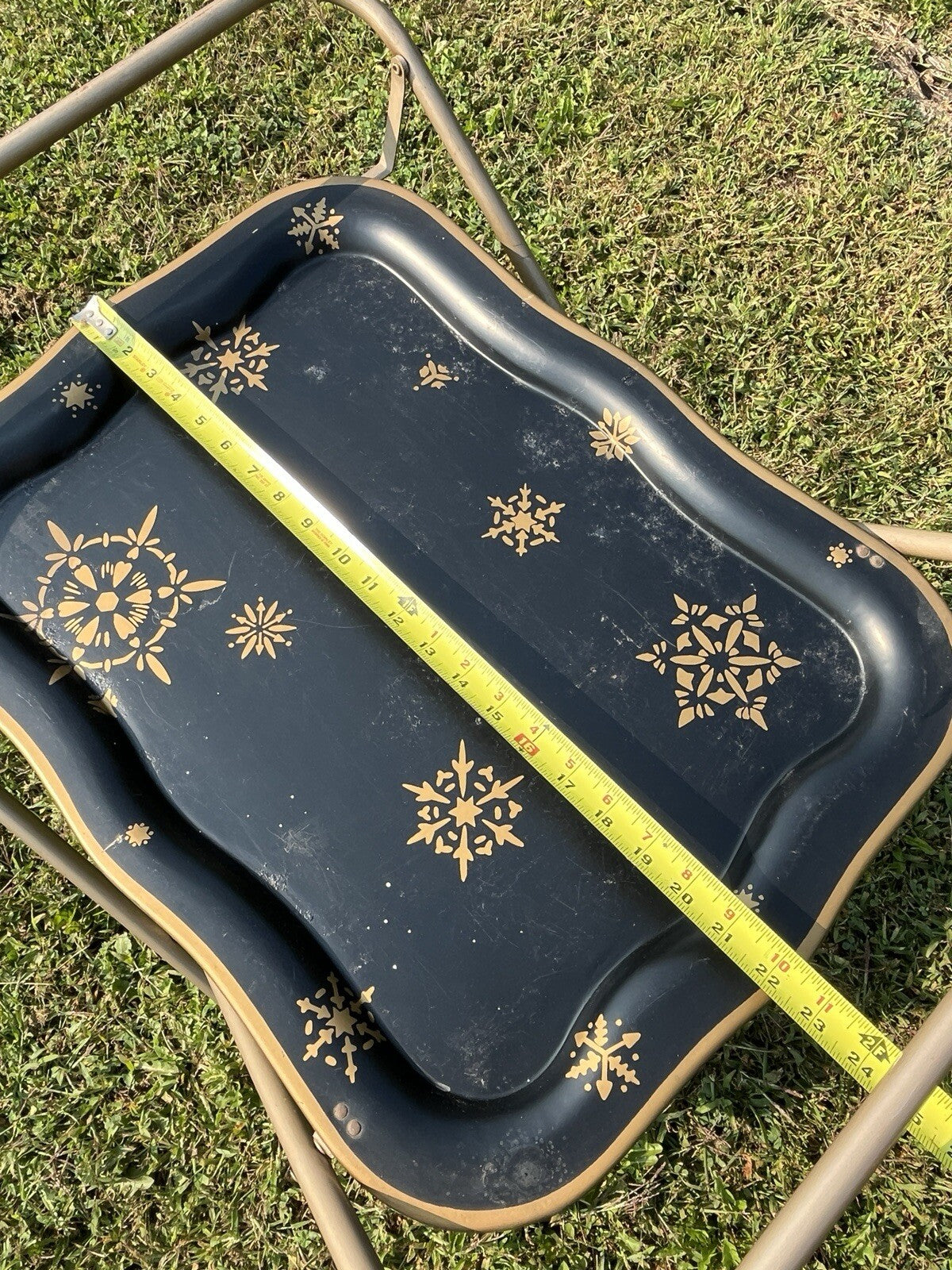 VINTAGE  SERVING CART TEA TROLLEY RETRO 1960s Black/Gold