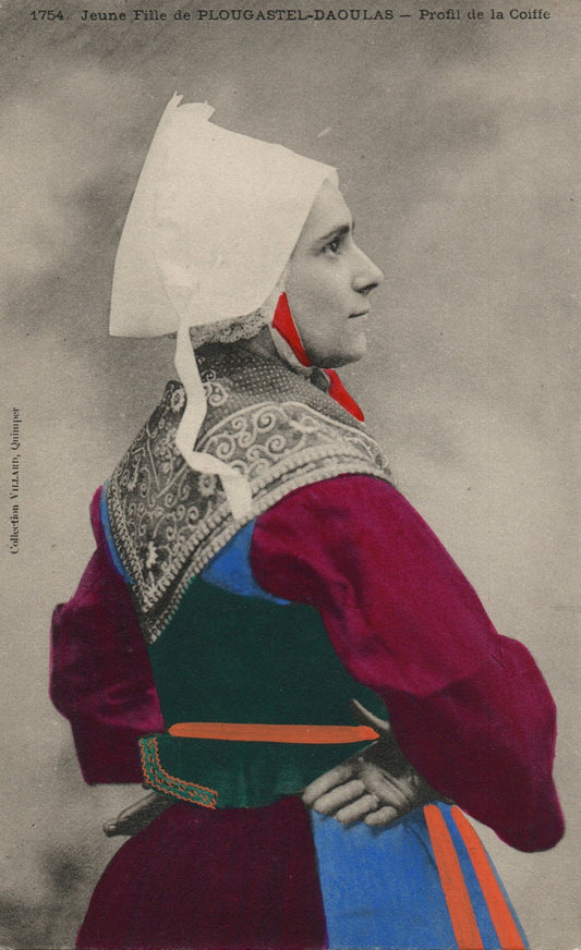 Hand Tinted France French Costume Postcard  1754 Jeune Fille 